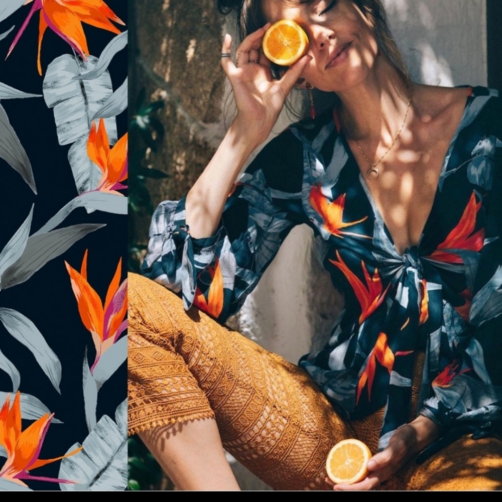 Anthropologie Bird of Paradise front tie cardigan